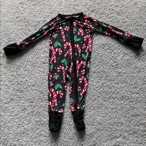 Little Sleepies Festive Candy Cane and Holly Footie